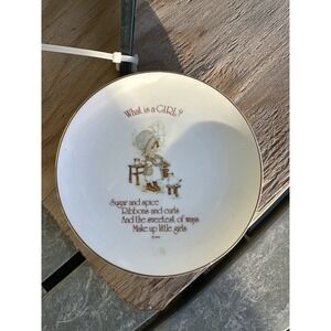 Vintage Lasting Memories Collectors Plate What is a girl? Japan About 6 Inches